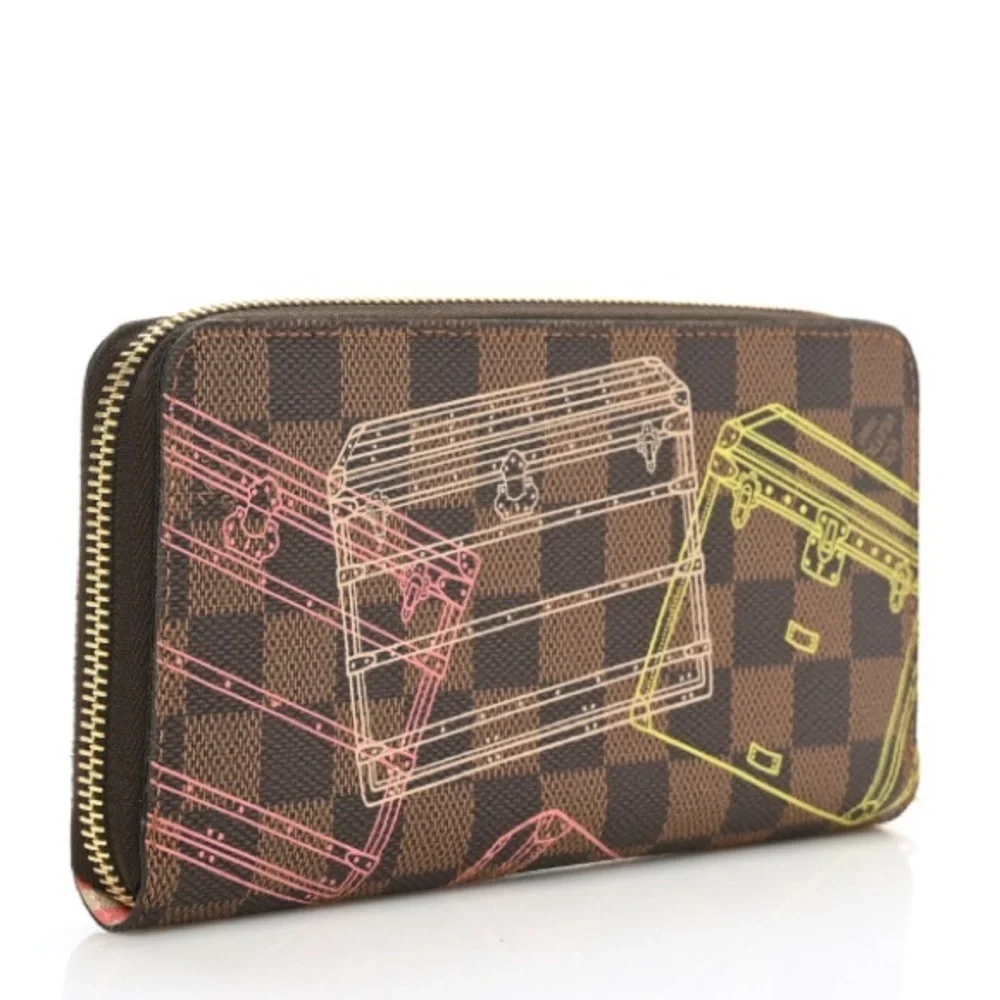 Louis Vuitton Zippy Wallet Trunk Illustration Damier Ebene - Picture 2 of 12